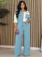 Fashion Patchwork Loose Two Piece Pants Set BS-1400