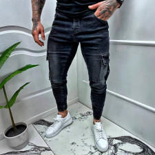 Men's Holes Slim Pockets Jeans GBBF-4818