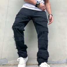 Men's Fashion Loose Solid Straight Jeans GBBF-3443