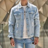 Men's Long Sleeve Lapel Denim Jackets GBBF-83033