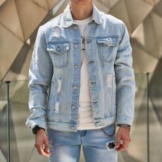 Men's Long Sleeve Lapel Denim Jackets GBBF-83033