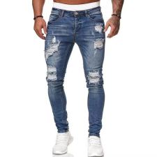 Men's Fashion Slim Holes Pencil Jeans GBBF-344