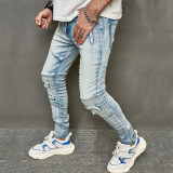 Men's Fashion Holes Patchwork Jeans GBBF-7006