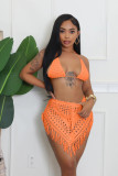 Crochet Hollow Out Tube Top Tassel Skirt Suit YMEF-53035