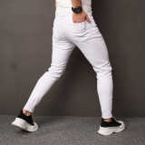 Men's Solid Color Holes Tight Jeans GBBF-1111