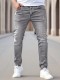 Men's Solid Color Tight Pockets Jeans GBBF-66222