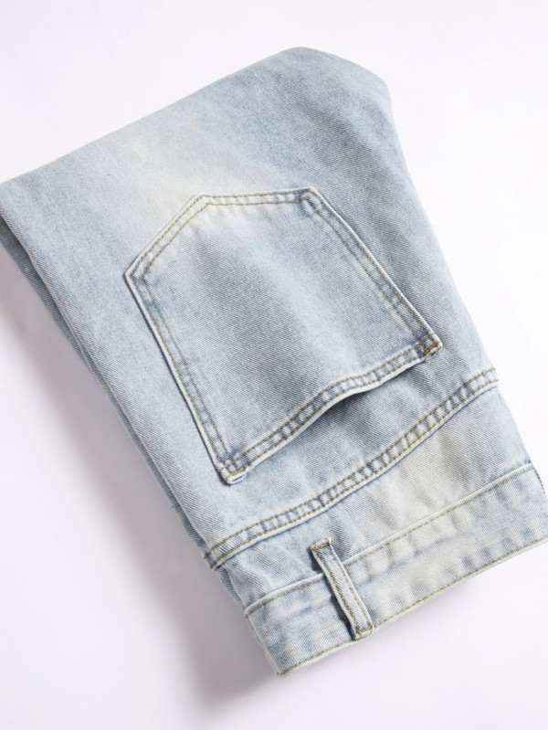 Men's Casual Holes Loose Straight Jeans GBBF-662073