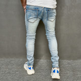 Men's Fashion Holes Patchwork Jeans GBBF-7006