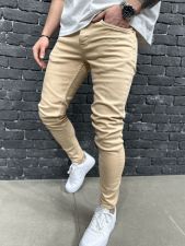 Men's Casual Solid Color Slim Jeans GBBF-662623