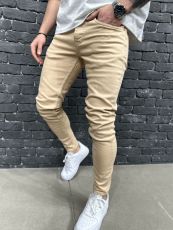 Men's Casual Solid Color Slim Jeans GBBF-662623