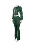 Patchwork Contrast Color Mirco Pants Two Piece Set CH-25018