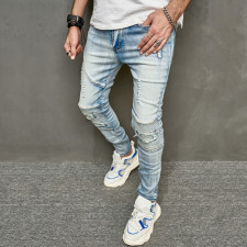 Men's Fashion Holes Patchwork Jeans GBBF-7006