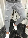 Men's Casual Slim Tight Holes Jeans GBBF-661740