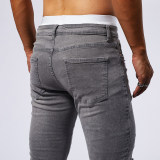 Men's Solid Color Tight Pockets Jeans GBBF-66222