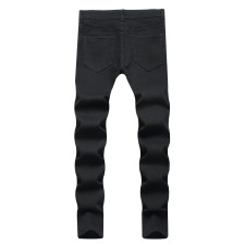 Men's Fashion Holes Solid Color Tight Jeans GBBF-702