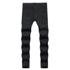Men's Fashion Holes Solid Color Tight Jeans GBBF-702