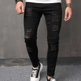 Men's Solid Color Slim Straight Jeans GBBF-804-4