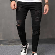 Men's Solid Color Slim Straight Jeans GBBF-804-4