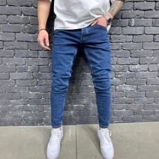 Men's Vintage Casual Slim Fit Solid Color Jeans GBBF-661455