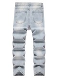 Men's Casual Holes Loose Straight Jeans GBBF-662073