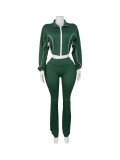 Patchwork Contrast Color Mirco Pants Two Piece Set CH-25018