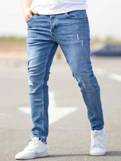 Men's Holes Pencil Jeans GBBF-66220