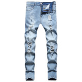 Men's Fashion Slim Holes Pencil Jeans GBBF-344