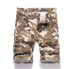 Men's Fashion Camouflage Print Denim Shorts GBBF-2434