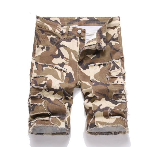 Men's Fashion Camouflage Print Denim Shorts GBBF-2434