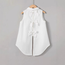 Sleeveless Bow Tie Fashion Blouse BS-1405