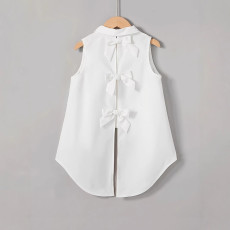 Sleeveless Bow Tie Fashion Blouse BS-1405