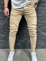 Men's Casual Solid Color Slim Jeans GBBF-662623