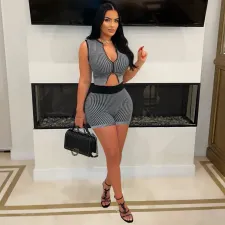 Knits Sleeveless Tops Shorts 2 Piece Set MDF-5514