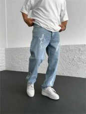 Men's Printed Solid Color Loose Wide Leg Jeans GBBF-1132