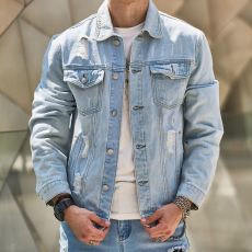 Men's Long Sleeve Lapel Denim Jackets GBBF-83033