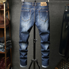Men's Holes Embroidered Straight Leg Jeans GBBF-TY686