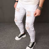Men's Solid Color Holes Tight Jeans GBBF-1111