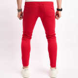 Men's Solid Color Holes Tight Jeans GBBF-1111