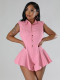 Sleeveless Solid Color Ruffle Mini Dress SFY-2800