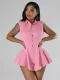 Sleeveless Solid Color Ruffle Mini Dress SFY-2800