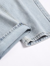 Men's Casual Holes Loose Straight Jeans GBBF-662073