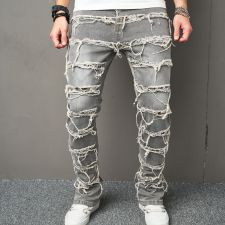 Men's Fashion Button Tight Zipper Jeans GBBF-1122