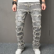 Men's Fashion Button Tight Zipper Jeans GBBF-1122