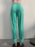 Solid Color Patchwork Tie Up Straight Pants ORY-5269