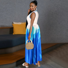 Plus Size Sleeveless Print Maxi Dress GDAM-218700
