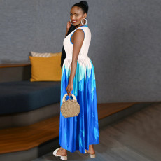 Plus Size Sleeveless Print Maxi Dress GDAM-218700