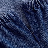 Solid Color Denim Sling Mini Dress GDAM-218588