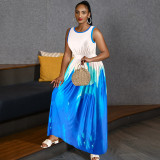 Plus Size Sleeveless Print Maxi Dress GDAM-218700