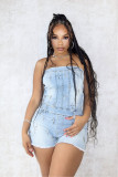 Sexy Wrap Chest Patchwork Denim Romper XCFF-6647