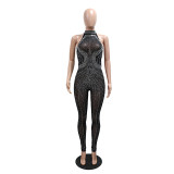 Mesh Hot Drill See Through Nightclub Jumpsuit CYA-901707